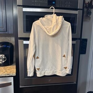 Cream Hoodie with Brown Accents